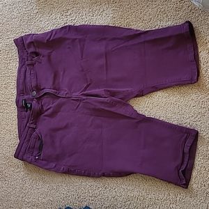 Purple Denim Pedal Pushers